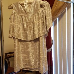 COPY - Silver&cream off the shoulder blouse